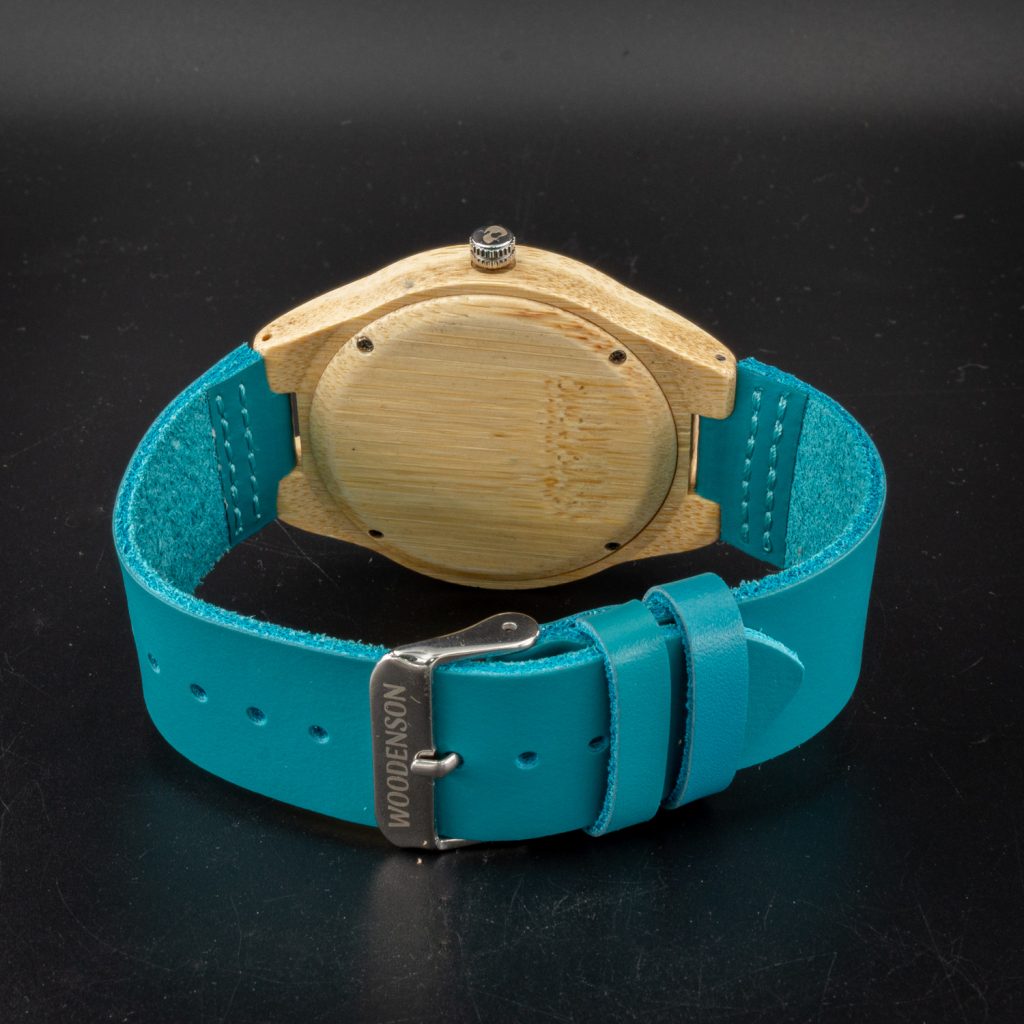 Reloj de madera correa azul claro Ladyblue 39mm - Imagen 4