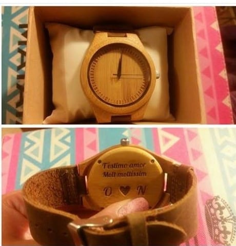 regalo original: un reloj de madera