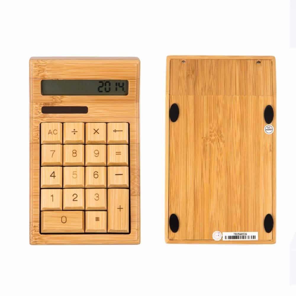 Calculadora solar de madera de bambú modelo Turing - Woodenson