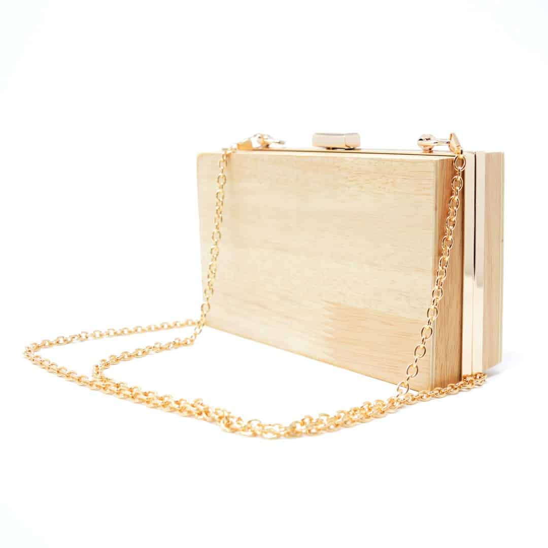 Bolso de madera rectangular modelo Renga
