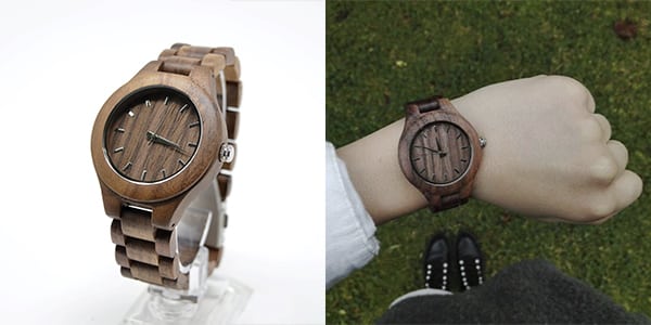 reloj de madera para mujer