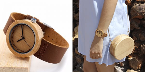 reloj de madera para mujer