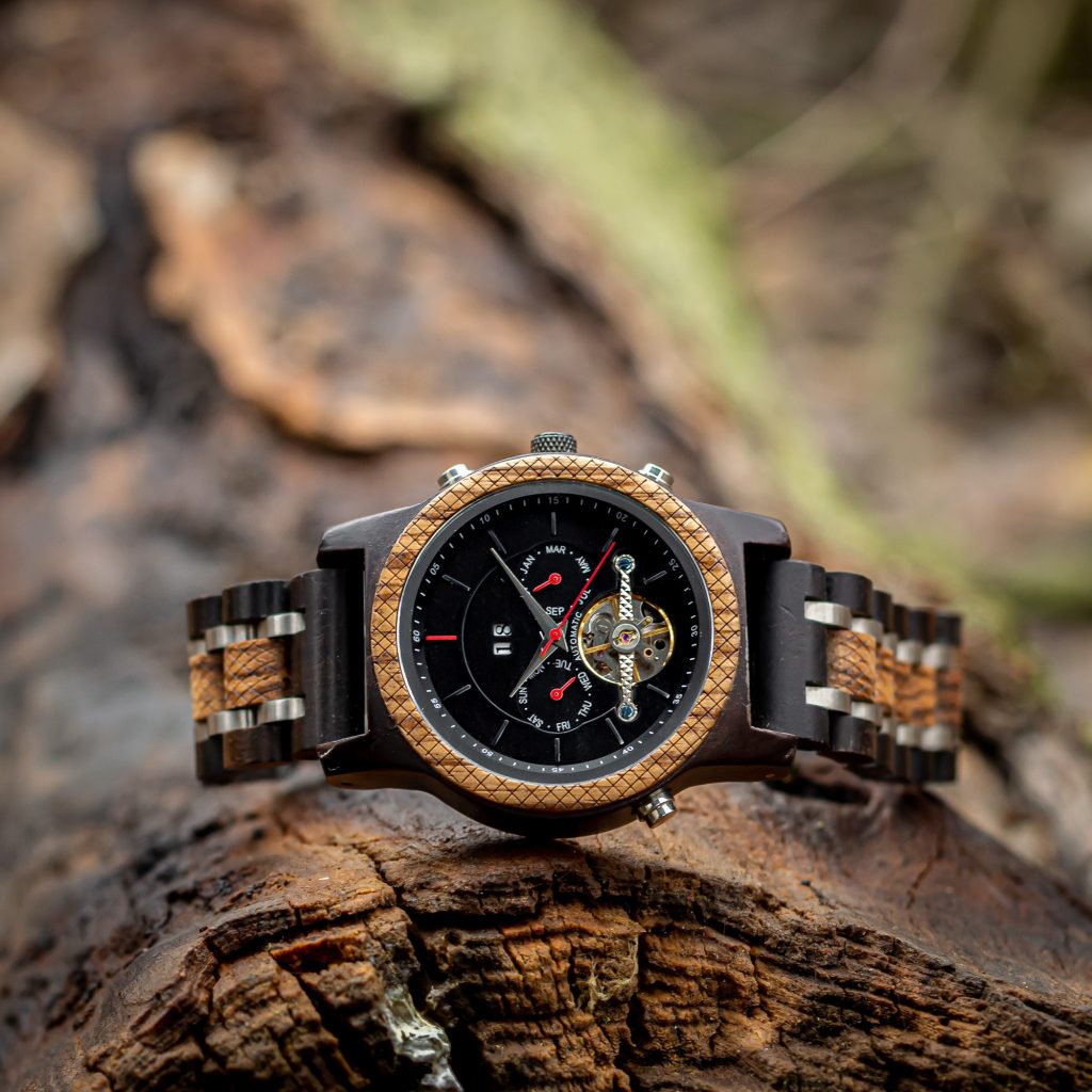 Reloj automático de madera y metal modelo Dundee