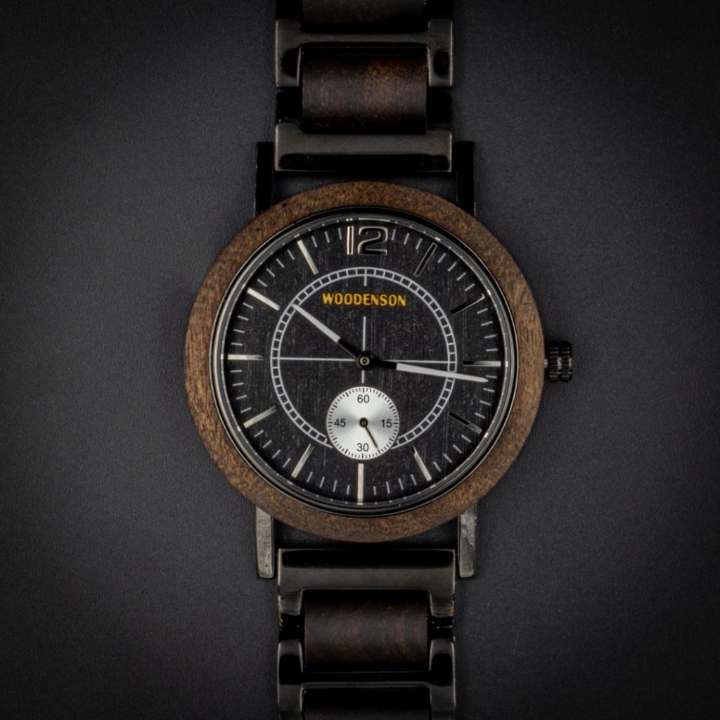 Reloj de Madera de Chacate y Acero Ordesa 44mm - Imagen 5