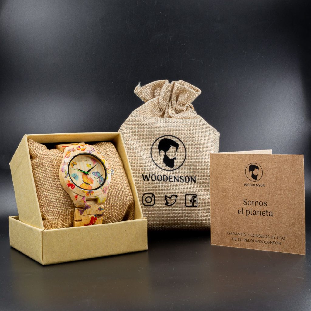 Reloj de madera de bambú decorada Capri - Imagen 10
