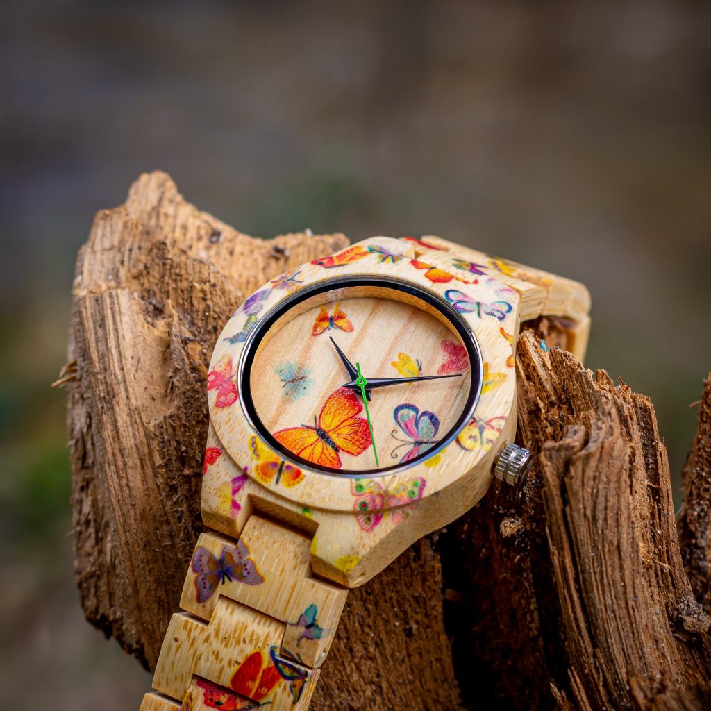 Reloj de madera de bambú decorada Capri - Imagen 5