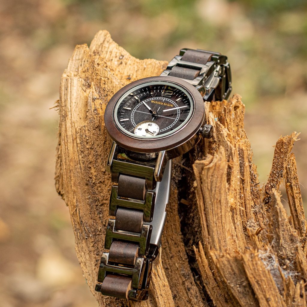 Reloj de Madera de Chacate y Acero Ordesa 39mm - Imagen 3