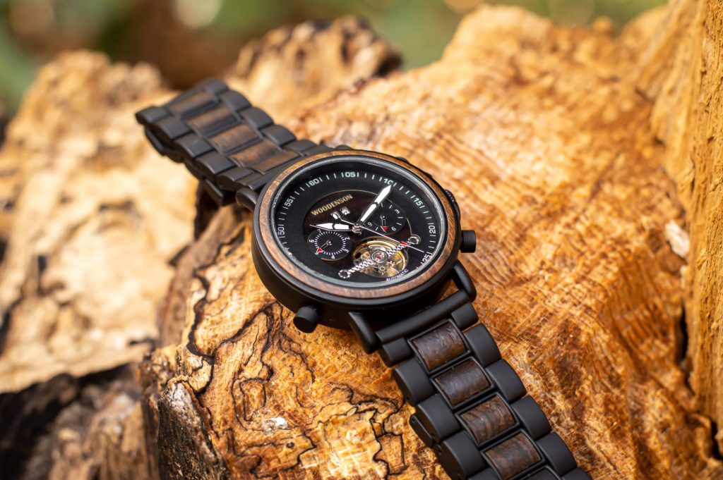 Reloj Automático de madera y acero modelo Obsidian - Imagen 3