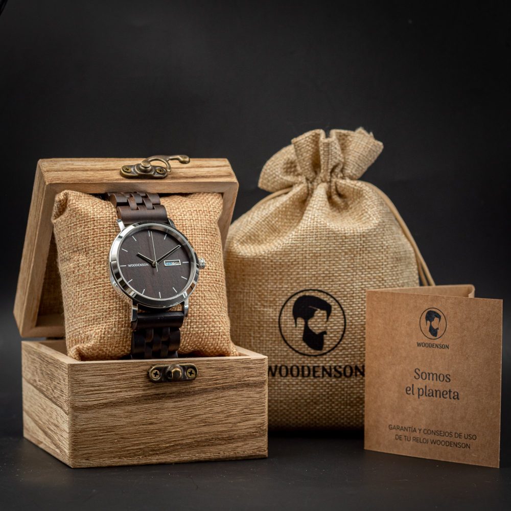 Reloj Automático de Madera de Ébano Chacagua - Imagen 10