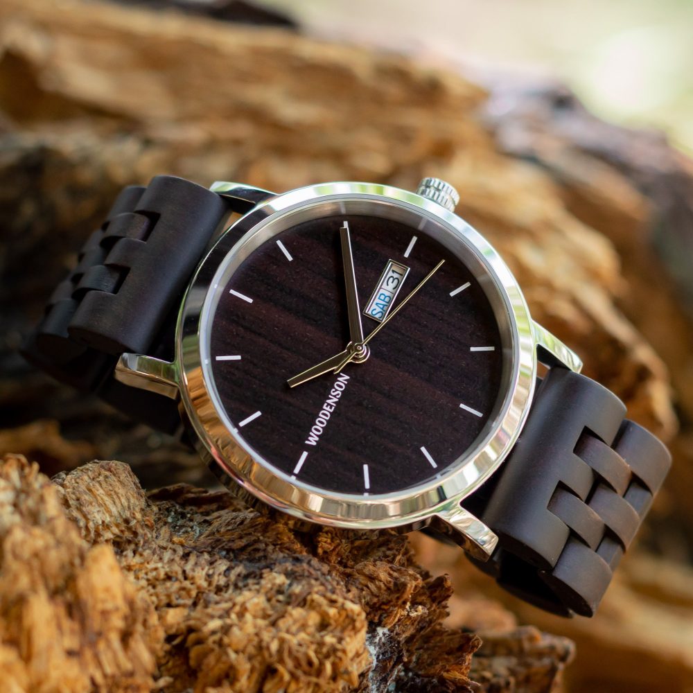 Reloj Automático de Madera de Ébano Chacagua