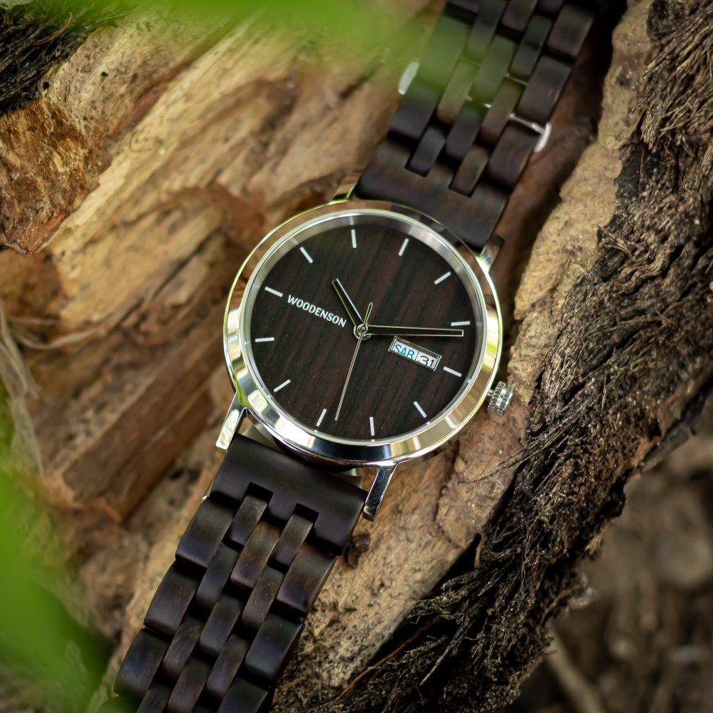Reloj Automático de Madera de Ébano Chacagua - Imagen 6