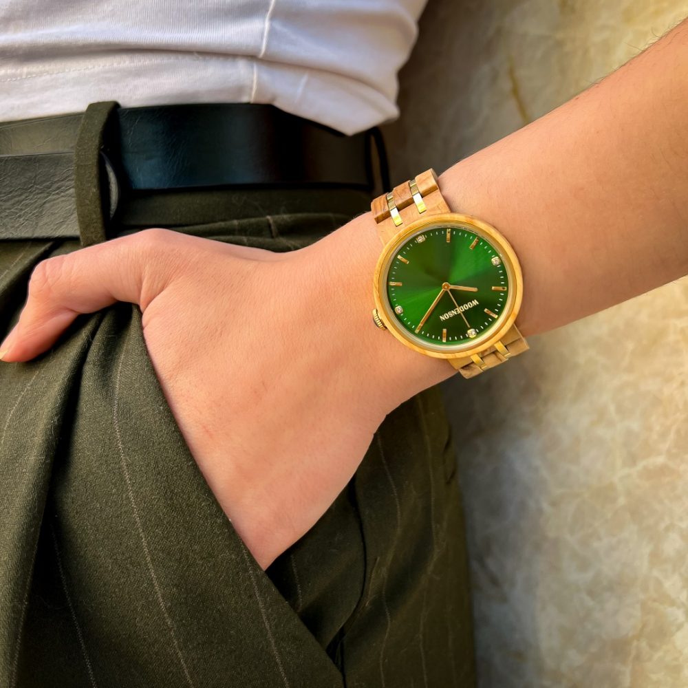 Reloj de madera de olivo Khalid - Imagen 7