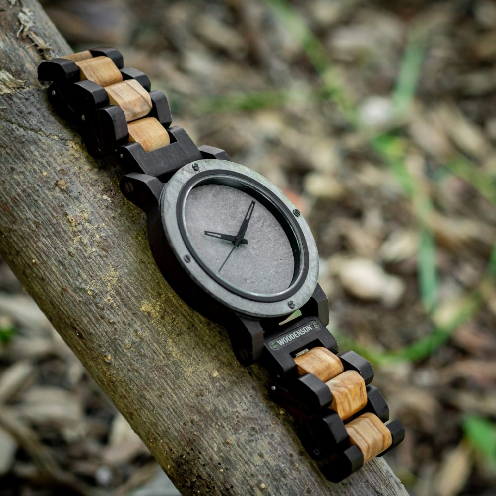 Reloj de Madera y Piedra Modelo Cobá - Imagen 3