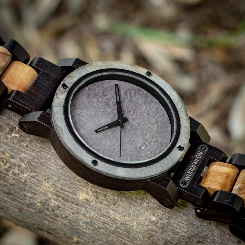 Reloj de Madera y Piedra Modelo Cobá - Imagen 5