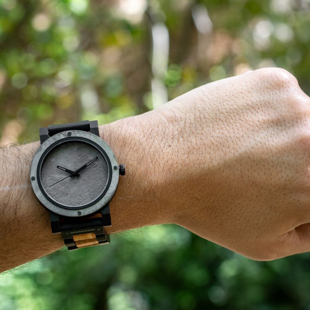 Reloj de Madera y Piedra Modelo Cobá - Imagen 7