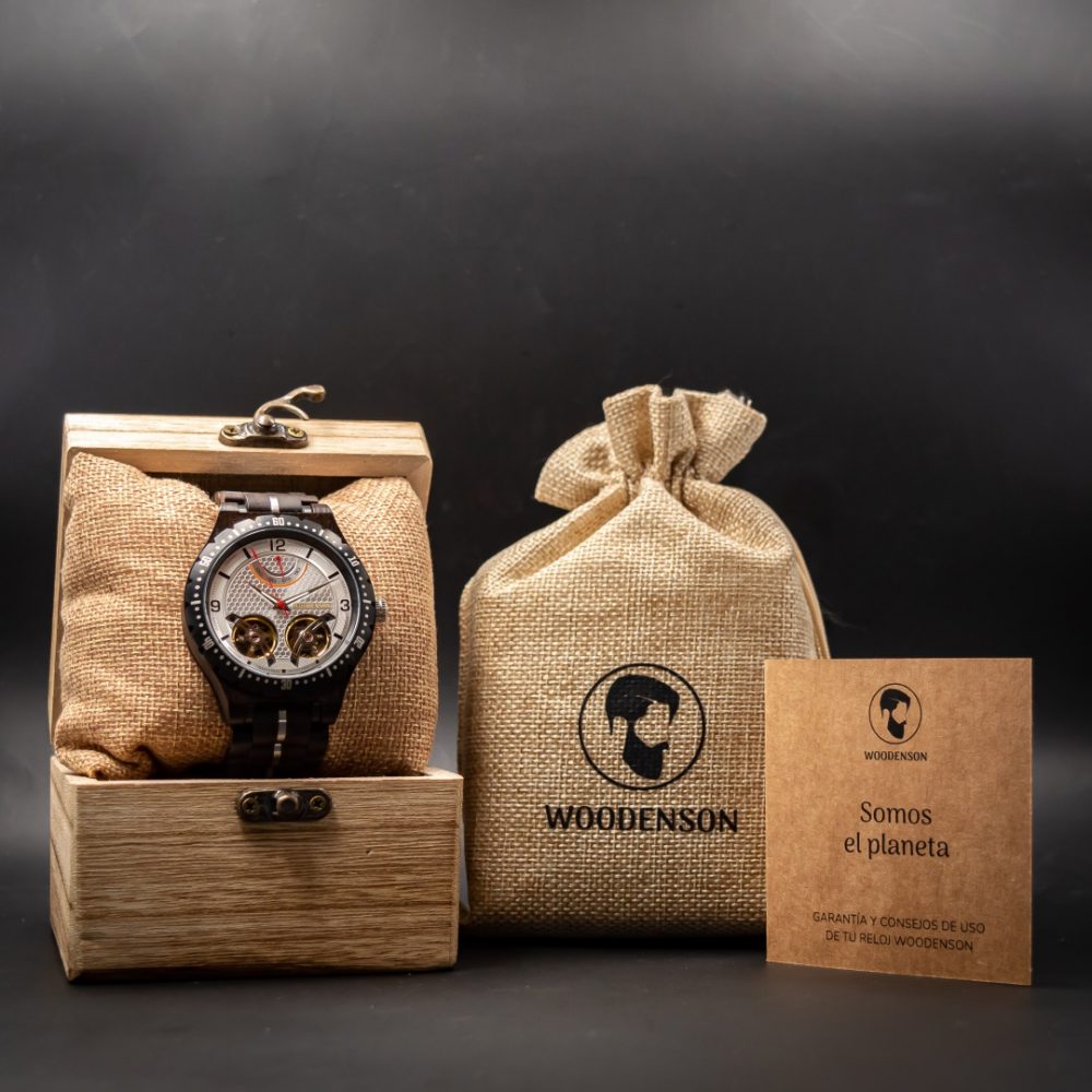 Reloj Automático de Madera con Doble Tourbillon Modelo Stonehenge - Imagen 9