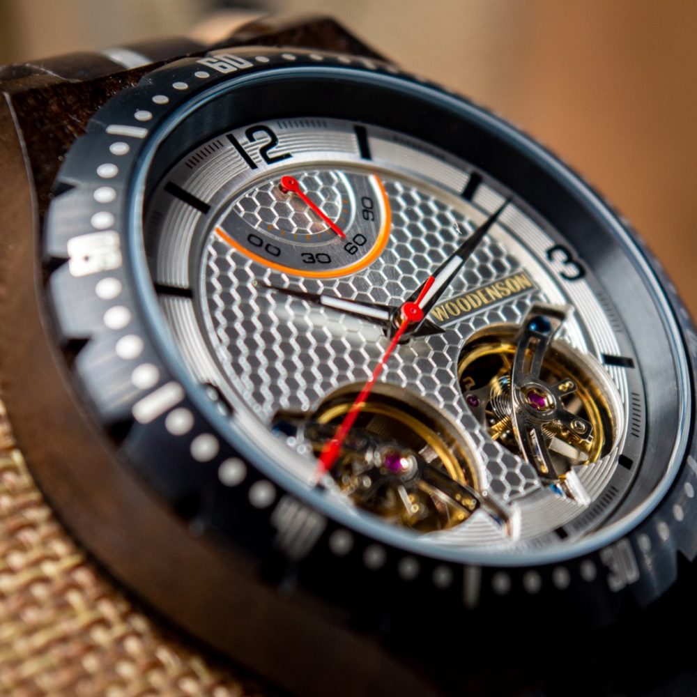 Reloj Automático de Madera con Doble Tourbillon Modelo Stonehenge - Imagen 6