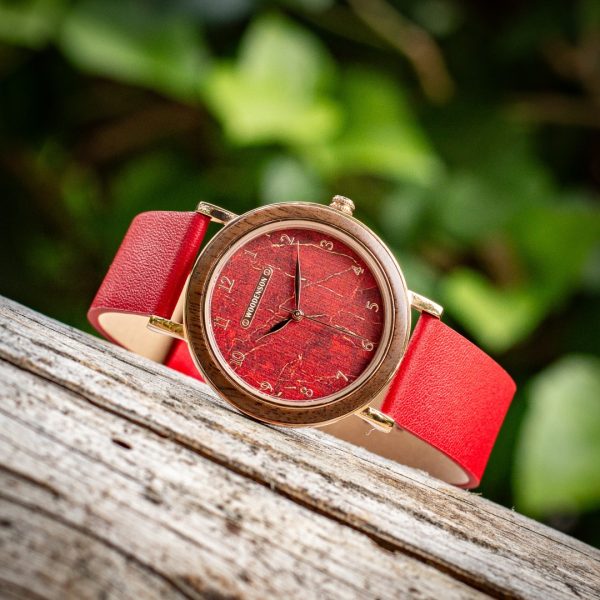 Reloj de pulsera de madera con números en la esfera modelo Terral -  Woodenson