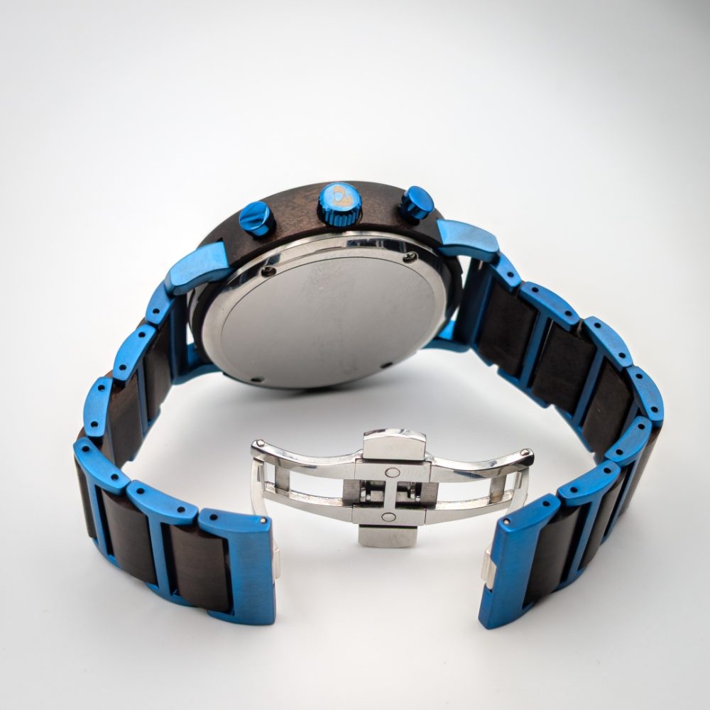 Reloj de Madera de Sándalo y Acero modelo Snowball - Imagen 5