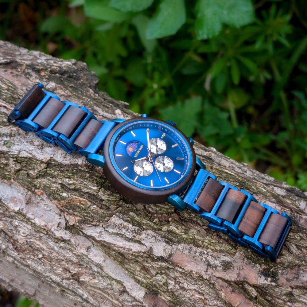 Reloj de Madera de Sándalo y Acero modelo Snowball - Imagen 7