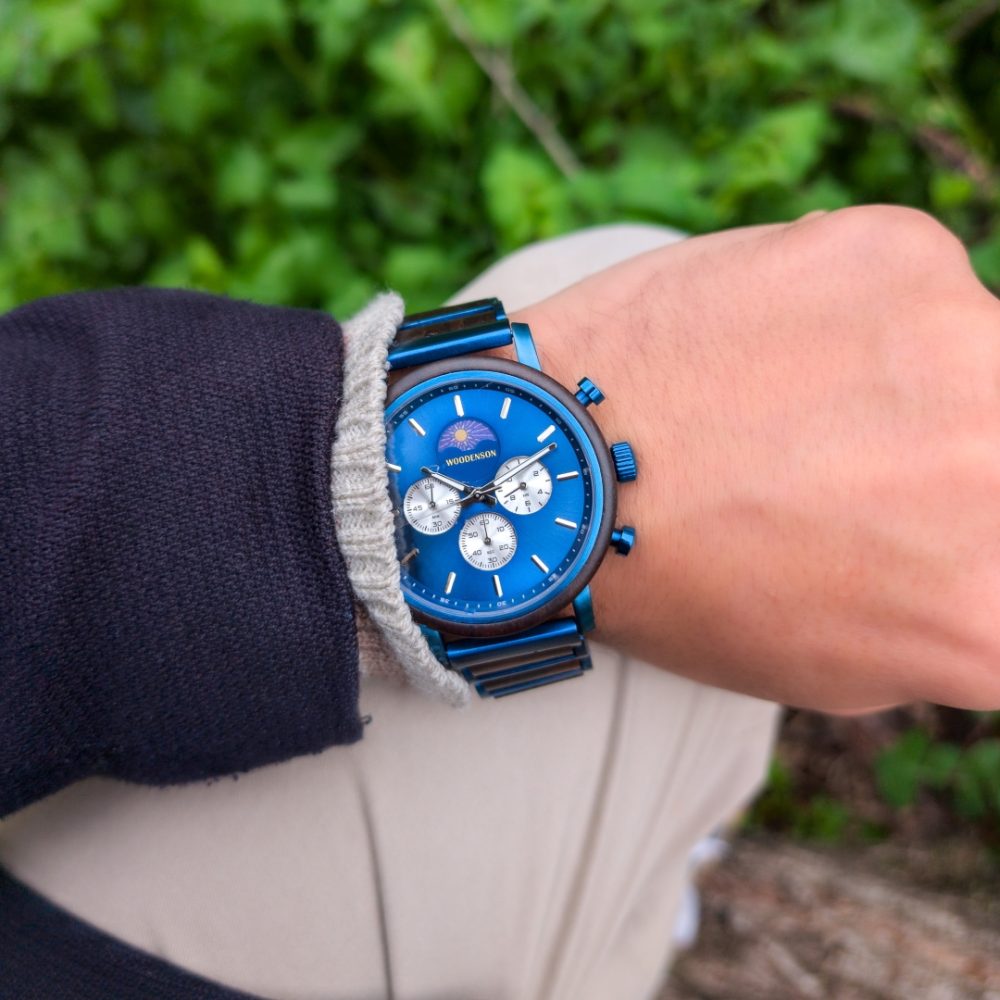 Reloj de Madera de Sándalo y Acero modelo Snowball - Imagen 8