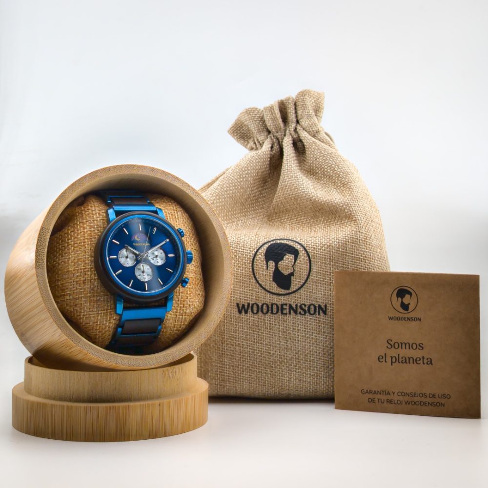 Reloj de Madera de Sándalo y Acero modelo Snowball - Imagen 9