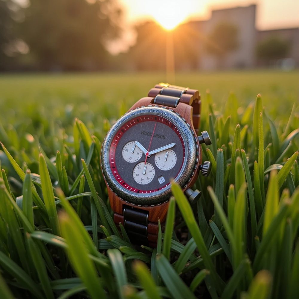 Reloj de Madera de Sándalo Rojo modelo Olimpo - Imagen 8